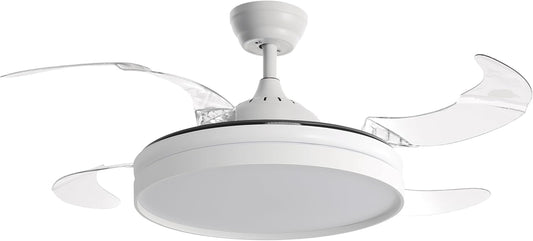 Ventilador de Techo SOLMIRA 106 cm con Luz LED, Aspas Retráctiles y Mando – Silencioso y Elegante para Hogar