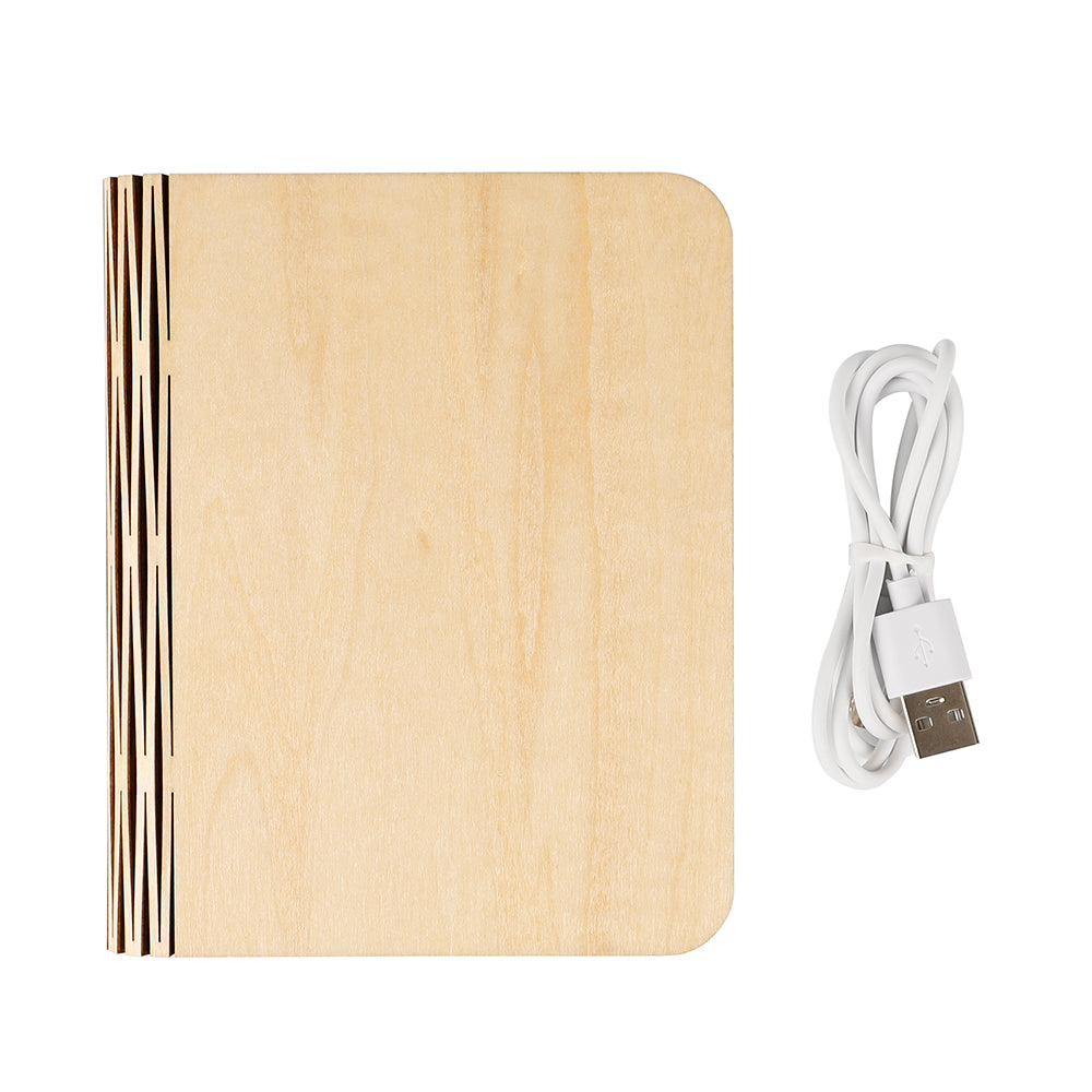 Lámpara Libro Plegable de Madera y Papel – Luz LED Ambiente