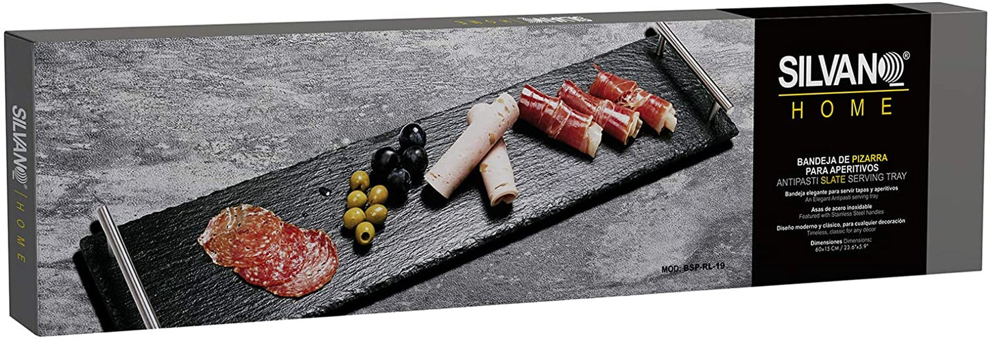 Tabla Expositora de Pizarra Natural con Asas – Elegancia y Funcionalidad para tu Mesa