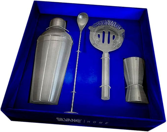 Juego de Coctelería Profesional Silvano – Set 4 piezas en Acero Inoxidable (500 ml)