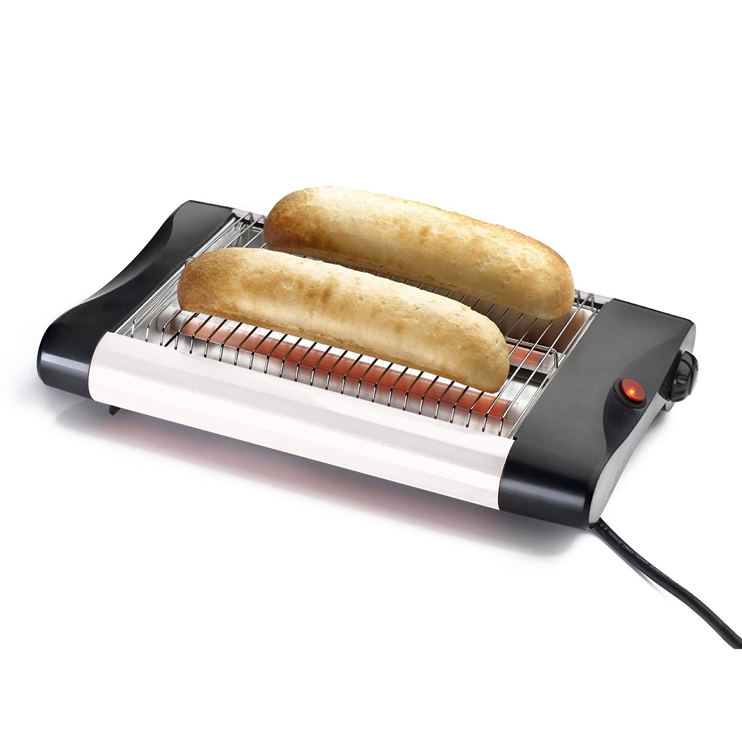 Mini Tostador Plano 300W, 2 Tubos de Cuarzo, Acero Inoxidable