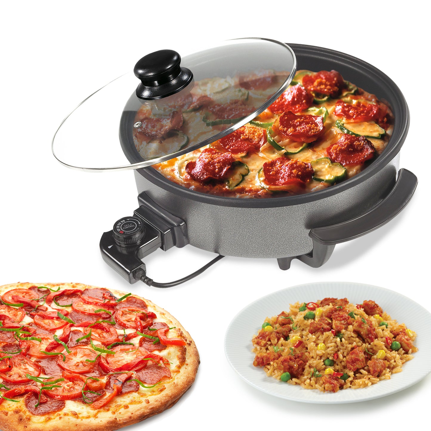Paellera Eléctrica / Pizza Pan de 42 cm - 1500W