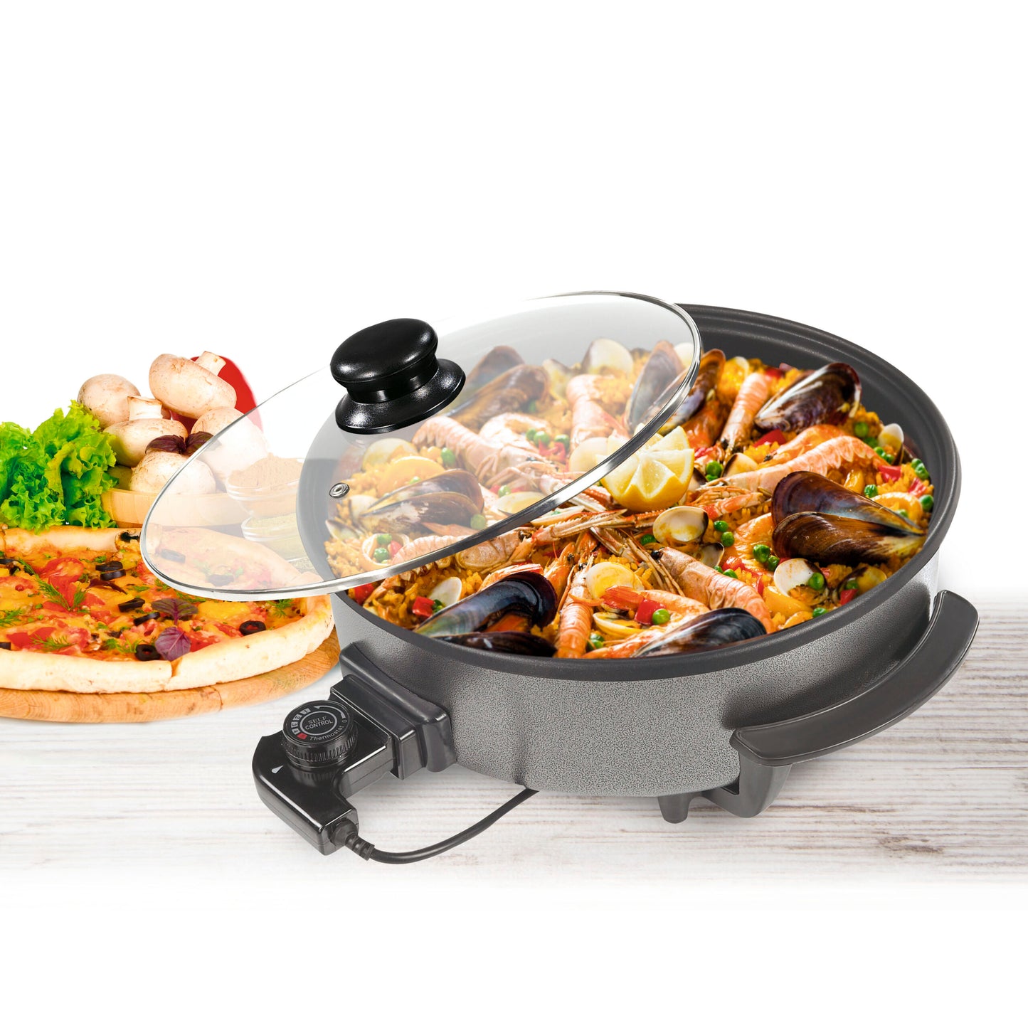 Paellera Eléctrica / Pizza Pan de 42 cm - 1500W