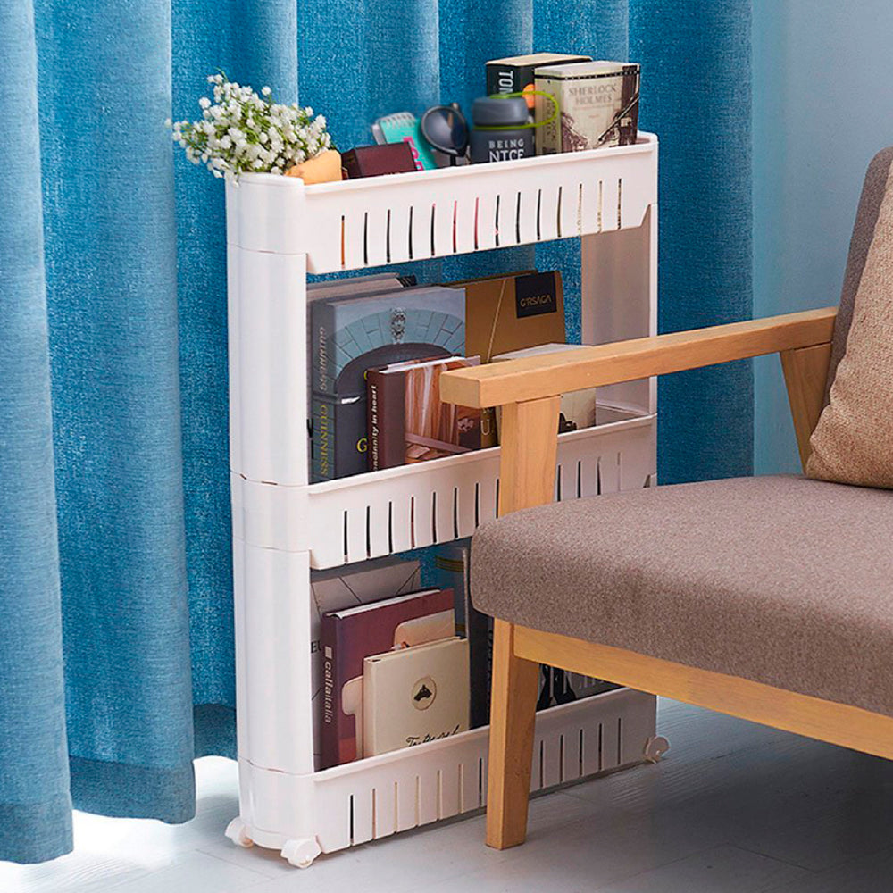 Carrito organizador con ruedas para cocina y baño en 3 alturas