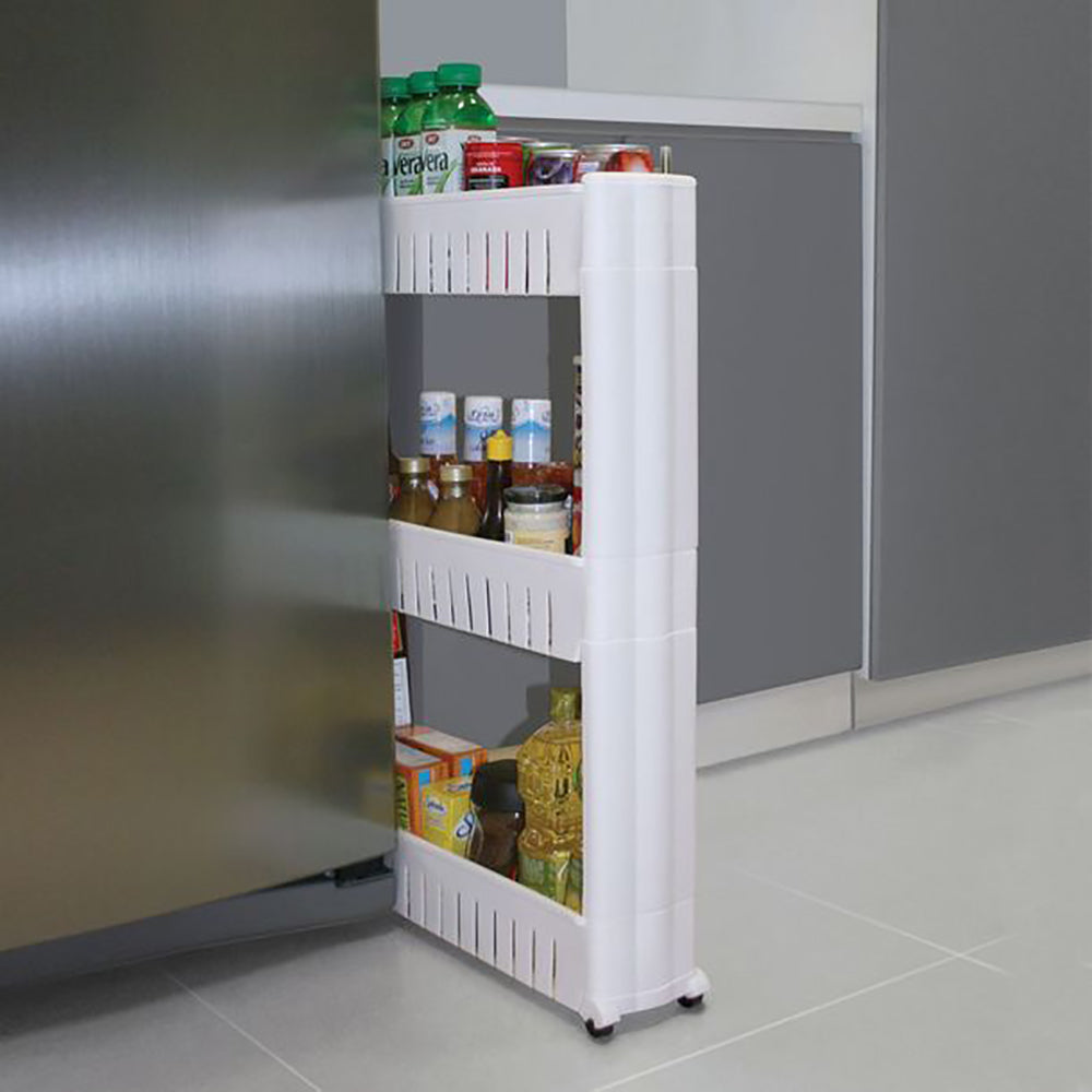 Carrito organizador con ruedas para cocina y baño en 3 alturas