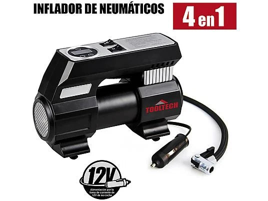 Compresor de aire inflador digital con presión programable 120 W+
Linterna 4 en 1 con toma de 12 V