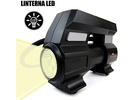 Compresor de aire inflador digital con presión programable 120 W+
Linterna 4 en 1 con toma de 12 V