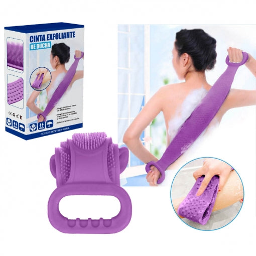 Cinta de Goma Exfoliante Para la Ducha  Morada. Surtido de colores
