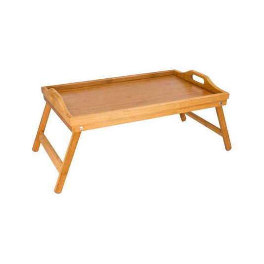 Mesa de Bambú con Bandeja Plegable