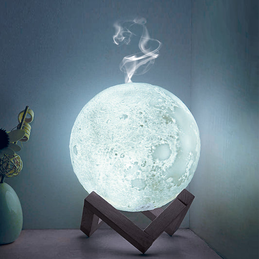 Lampara luna con humidificador