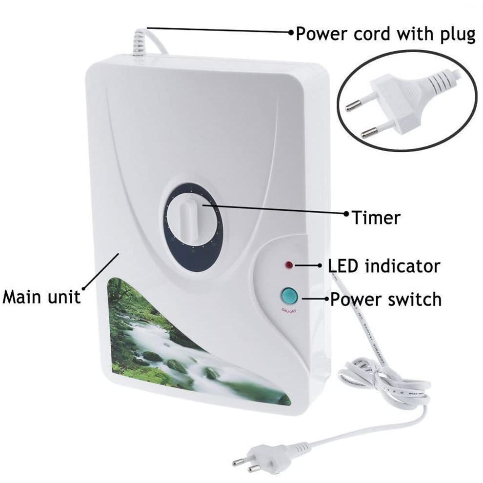 Purificador de Aire y Agua GL-3189 – Generador de Ozono para Hogar y Oficina