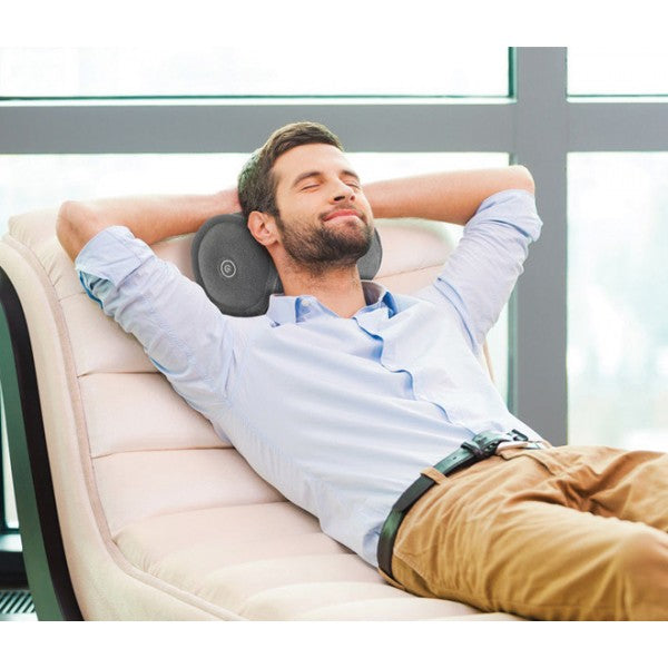 Almohada de Viaje redonda, llévala a donde quieras, funciona con pilas, almohada con masaje cervicales