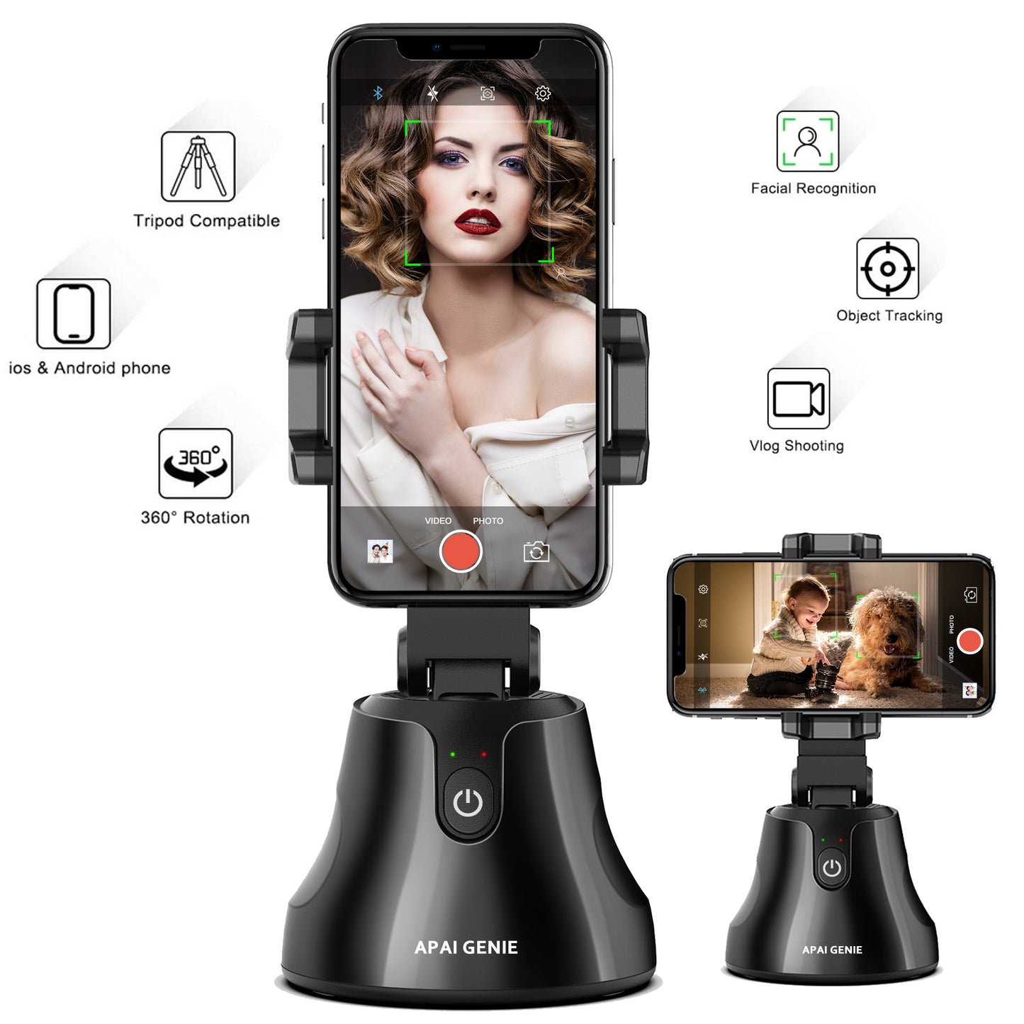 Soporte Inteligente 360º APAI GENIE – ¡Tu Asistente de Grabación Personal!